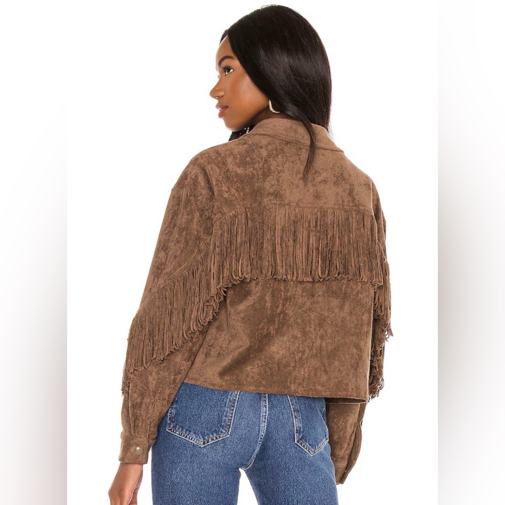 BLANKNYC Brown Fringe Shacket